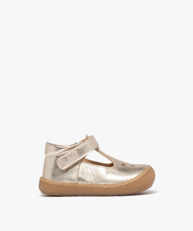 Chaussures premiers pas bébé fille en cuir vernis uni et à scratch - NA![MISSING]